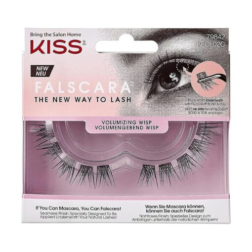 KISS Falscara DIY Eyelash Extension Volumizing Wisps - Featherlight Synthetic Reusable Artificial Eyelashes Pack of 10 Mini Lash Clusters for that Authentic Eyelash Extension Look