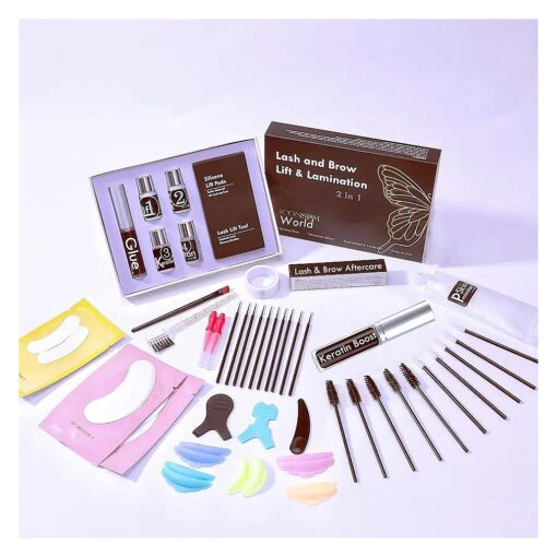 Lash Lift Kit, DIY Eyelash Lift and Brow Lamination 2 in 1, Black Perm Lashes At Home Lift Your Lash Curl and Beautiful For 6 Weeks More Than 15 Applications Lifting & Perming With Black T-I-N-T