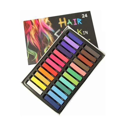 24 Colors Hair Chalk Set for Kids and Pets Dog Hair Dye, Washable Hair Dye Art Gift for Kids Holloween party, and Birthday Party Easter Party & Cosplay