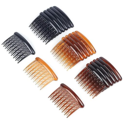 18 Pieces Plastic Teeth Hair Combs Tortoise Side Comb Hair Accessories for Fine Hair