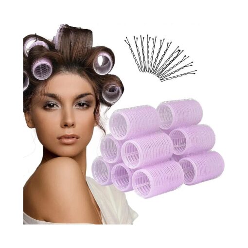 Self Grip Hair Roller Curlers Set,12pcs Medium Velcro Rollers for Hair, Hair Rollers for Long Hair, Medium and Short Hair, Salon Hairdressing Curlers for Women, DIY Hairstyle ( Medium )