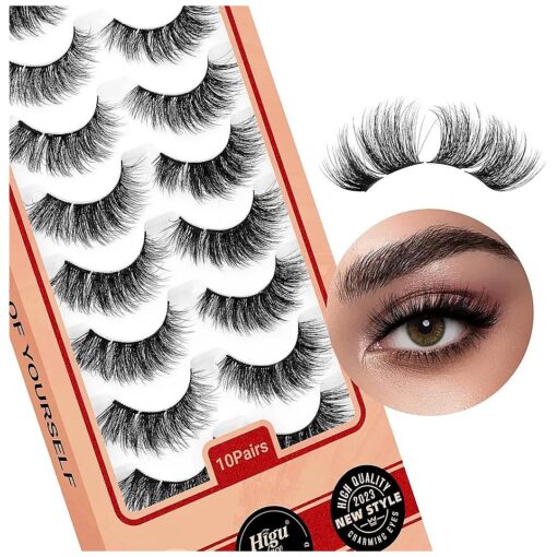 Higu clace Lash Clusters 10pairs, Strip False Eyelashes 10-17mm DIY Lash Extension Clusters, D curl Eyelash Clusters Cat Eye Reusable Cluster Eyelash Extensions at Home ( FLuffy )