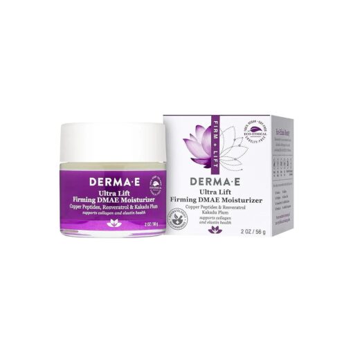 DERMA-E Firming DMAE Moisturizer - Copper Peptides, Resveratrol & Kakadu Plum - Supports Collagen and Elastin Health- Vegan Facial Skin Care, 2oz