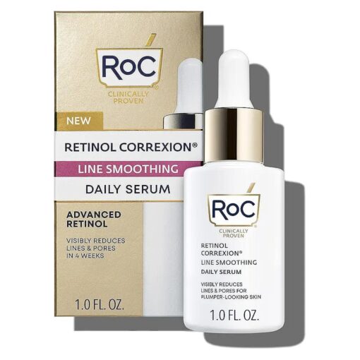 RoC Retinol Correxion Pore Refining Line Smoothing Serum, Daily Anti-Aging Wrinkle Treatment with Squalane, Skin Care for Fine Lines, Dark Spots, Post-Acne Marks, 1 Fl Oz