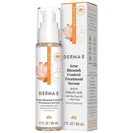 DERMA E Acne Blemish Control Treatment Serum - Active Salicylic Acid Serum for Face - Pore-Cleaning Anti-Blemish and Blackhead Treatment for Blemish-Prone Skin, 2 fl oz