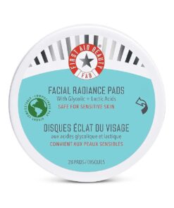 First Aid Beauty Facial Radiance Pads - Daily Exfoliating Pads with AHA that Help Tone & Brighten Skin - Compostable for Daily Use - 28 Pads