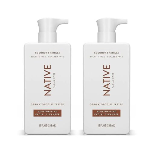 Native Moisturizing Face Wash, Spa Day Every Day Facial Cleanswer ( 2 Pack ) | Daily Face Cleaner for Radiant and Bright Skin, Coconut & Vanilla, 12 fl oz