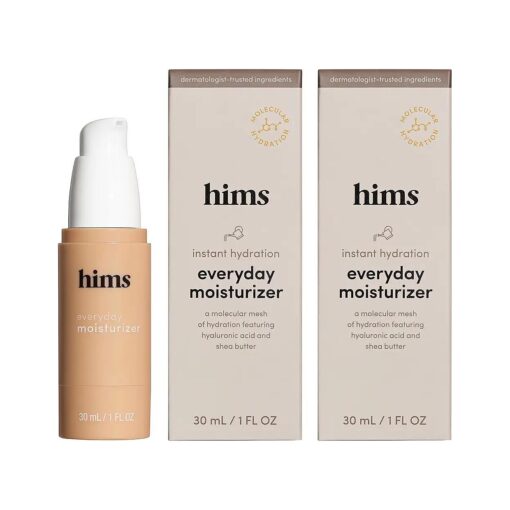 hims everyday moisturizer for men - Energize Skin, Lock in Hydration - Hyaluronic Acid, Shea Butter, Lightweight Formula, Ocean Scent - Vegan, Cruelty-Free, No Parabens - 2 Pack