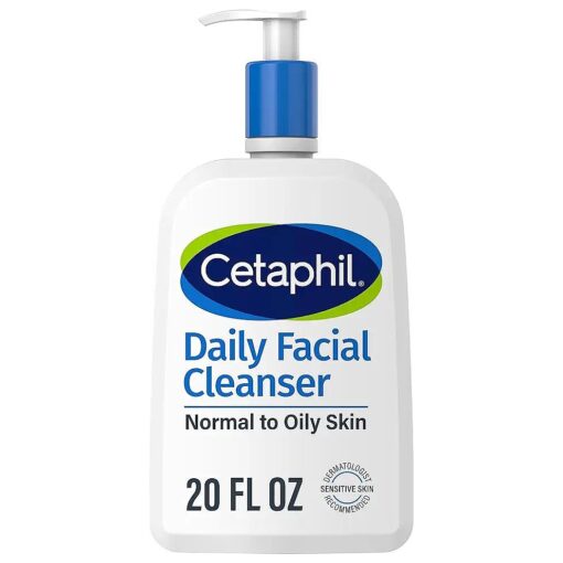 Cetaphil Face Wash, Daily Facial Cleanser for Sensitive, Combination to Oily Skin, NEW 20 oz, Gentle Foaming, Soap Free, Hypoallergenic