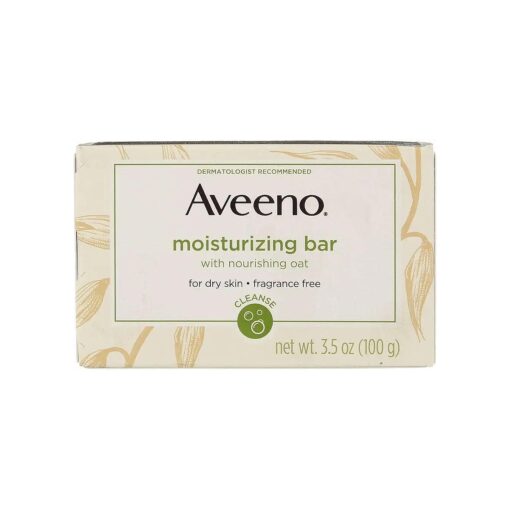 Aveeno Gentle Moisturizing Bar Facial Cleanser with Nourishing Oat for Dry Skin, Fragrance-free, Dye-Free, & Soap-Free, 3.5 oz ( Pack of 6 )