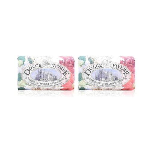 Nesti Dante Dolce Vivere Milano Lily Of The Valley, Willow Tree & Oak Musk Fine Natural Soap Bar, 250 g ( Pack of 2 )