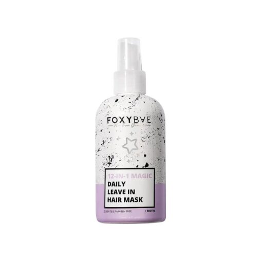 FoxyBae Hair Mask for Dry Damaged Hair and Growth - Overnight Hair Mask Treatment with Biotin & Shea Moisture - 12-in-1 Magic Dry Hair Mask & Hydrating Leave in Conditioner Spray - 8 Oz