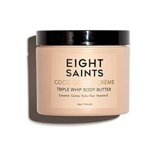 Eight Saints Coco Cocoa Creme Body Butter, Natural and Organic Body Cream With Shea Butter, Coconut Oil, and Cocoa, Intense Hydration and Nourishing Moisturizer, 4 Ounces