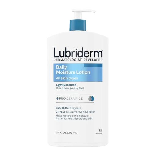 Daily Moisture Lotion + Pro-Ceramide with Shea Butter & Glycerin Helps Moisturize Dry Skin, Hydrating Face, Hand & Body Lotion is Lightly Scented & Non-Greasy, 24 fl, oz