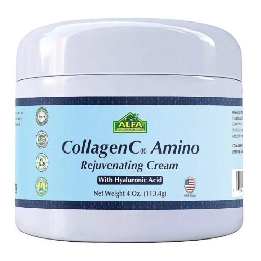 ALFA VITAMINS Collagen Amino Cream with Vitamin E. Rejuvenates the Skin/Aging/Wrinkles/Revitalizing/Moisturizer - 4 Oz