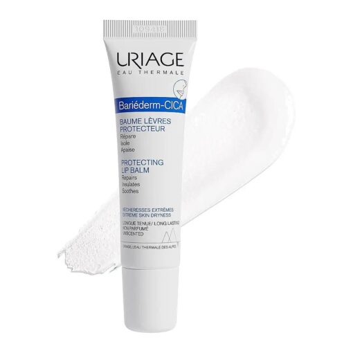 URIAGE Bariederm Cica-Lips Protecting Balm 0.5 fl.oz, | Repair and Insulation Lip Balm with High Tolerance and Long-Lasting Formula, Fragrance-Free | Daily Protection to Repair Chapped, Damaged Lips