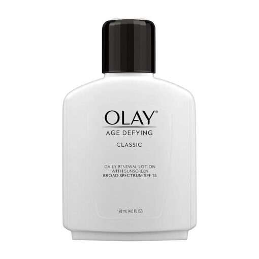 Olay Face Moisturizer, Age Defying Classic Daily Renewal Lotion, With Sunscreen, Classic,4 oz