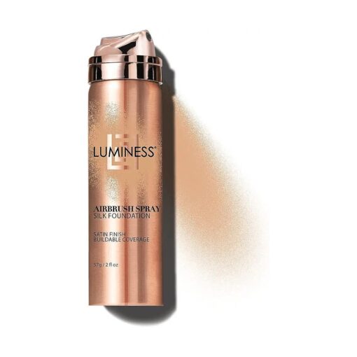 LUMINESS Silk Airbrush Spray Foundation - Full Coverage Foundation - Formula Hydrates & Moisturizes with Hyaluronic Acid, Aloe Vera & Hydrolyzed Silk ( Shade - Medium )