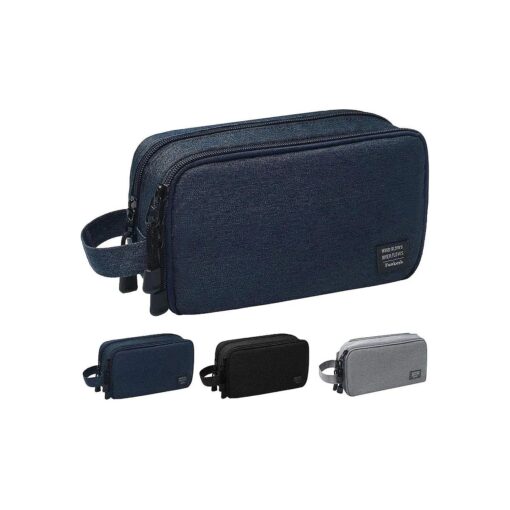 Mens Toiletry Bag Waterproof Organizer Bag Travel Shaving Dopp Kit Perfect Travel Accessory Gift ( Dark Blue )