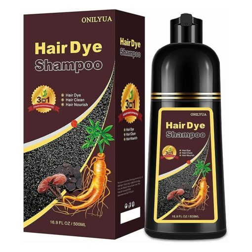 Hair Dye Shampoo 3 in 1, Dark Brown Hair Dye 16.9 FL Oz, Dark Brown Hair Shampoo, Semi-Permanent Hair Dye Shampoo, 100 % Gray Hair Coverage, Effect in 5 Minutes, Lasts 30 Days ( dark brown )