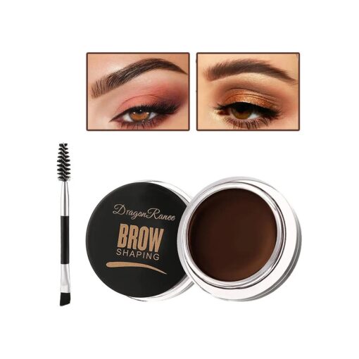 Eyebrow Pomade Brow Gel Pomade, Long Lasting Waterproof and Enhancers Eyebrow Soft Smooth, Eyebrow Makeup Gel with Eyebrow Brush for Girls and Women-Dark Brown