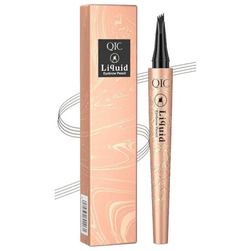 Waterproof Dark Brown Eyebrow Microblading Pen - Four Point Brow Pen for Natural-Looking Eyebrows, Long-Lasting and Smudge-Proof, ( Dark Brown/02 )