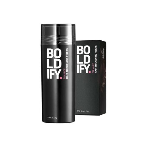 BOLDIFY Hair Fibers ( 28g ) Fill In Fine and Thinning Hair for an Instantly Thicker & Fuller Look - Best Value & Superior Formula -14 Shades for Women & Men - DARK BROWN