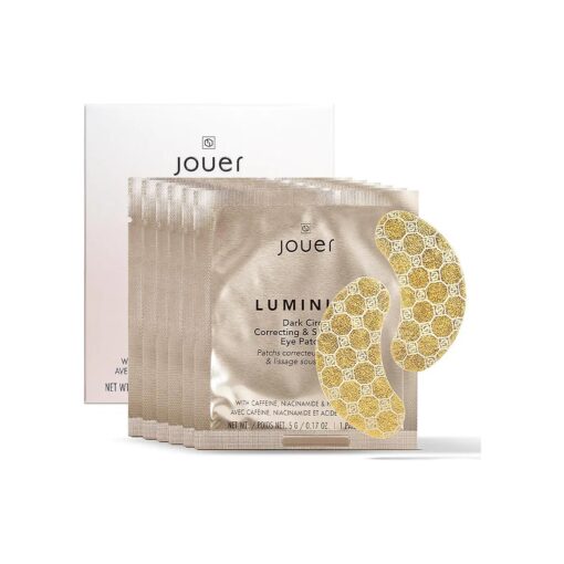 Jouer Luminize Dark Circle Correcting & Smoothing Eye Patches, Caffeine Eye Patches for Dark Circles and Puffiness, Under Eye Mask Patches for Wrinkles