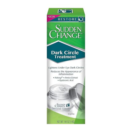 Sudden Change Dark Circle Treatment - Under Eye Masks for Dark Circles & Puffiness - Eye Cream For Aging Skin & Restores Firmness - Hyaluronic Acid Hydrating Serum, 0.5 Oz ( 2 Pack )