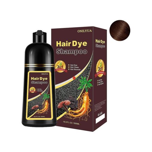 Dark Coffee Hair Dye Shampoo for Color Treated Hair, 3-in-1 Long Lasting Hair Color Shampoo for Gray Hair Coverage, Hair Shampoo for Women Men, Shampoo Para Canas 16.9 FLOZ ( Dark Coffee )