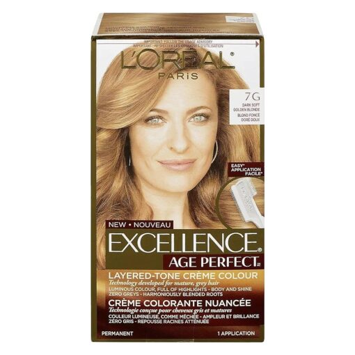 L'Oreal Paris Age Perfect Permanent Hair Color, 7G Dark Natural Golden Blonde, 1 kit