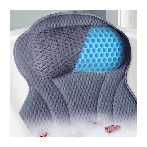 Bathtub Bath Pillows for Tub - Bath Tub Pillow Headrest with Ergonomic TPE, Bathtub Pillow for Neck & Back Support, Upgraded Bath Pillow with Strong Suction Cups & Hook, Dark Navy