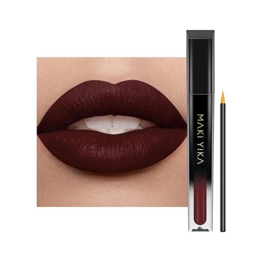 MAKI YIKA Dark Red Lipstick Matte for Women, Long Lasting Chocolate Lipsticks No Transfer, SuperStay Smudgeproof Vampy Lipstick, Vegan & Cruelty-Free | Chocolate Delight