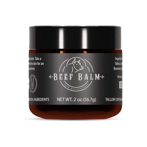 Beef Tallow Balm - Beef Tallow For Skin Care, Tallow Moisturizer, Face Cream, Lotion & Cream ( Vanilla, Grass-Fed Tallow )