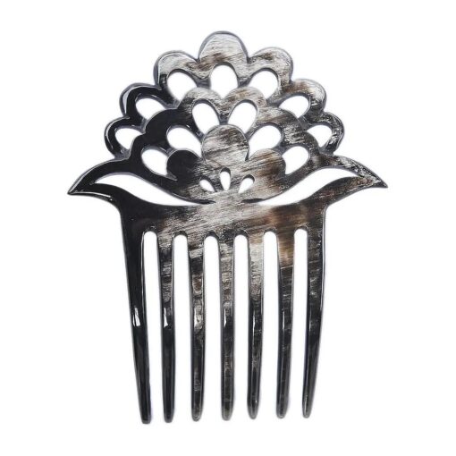 Marycrafts Lotus Flower Buffalo Horn 7 Prongs Hair Fork, Hair Side Comb, Hair Pin, Hair Accessory