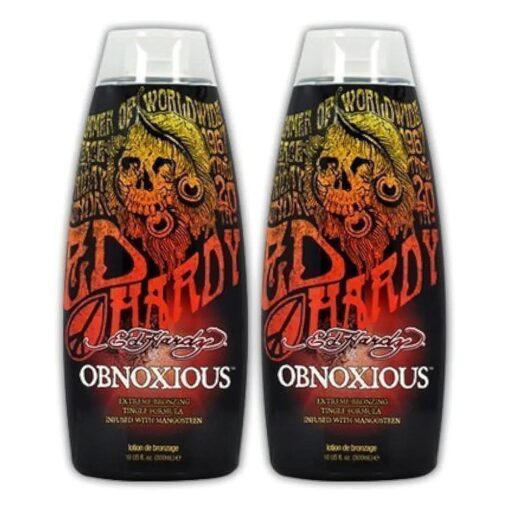 Lot 2 Ed Hardy Obnoxious Indoor Tanning Lotion Accelerator Bronzer Dark Tan Bed