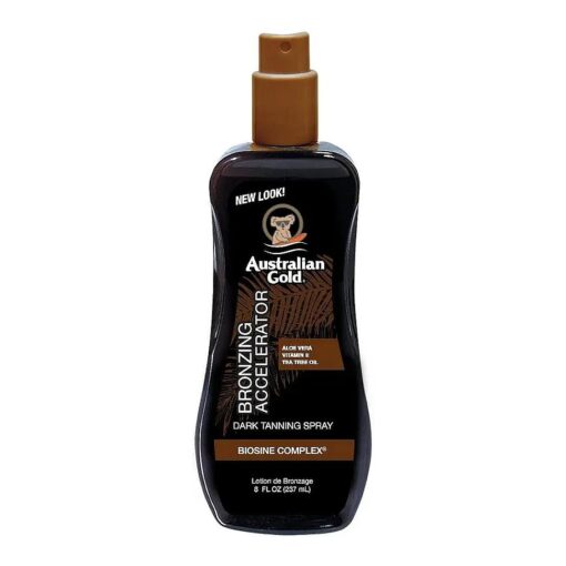 Australian Gold Dark Tanning Accelerator Spray Gel With Bronzer | 8 Fl Oz, Multicolor, AGCB175 ( Packaging May Vary )