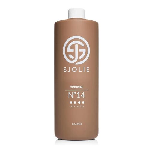 SJOLIE Spray Tan Solution - No, 14 - Dark Depth Tanning Spray | Hydrating Sunless Tanner for Long Lasting, Dark Bronze Finish ( 32oz )