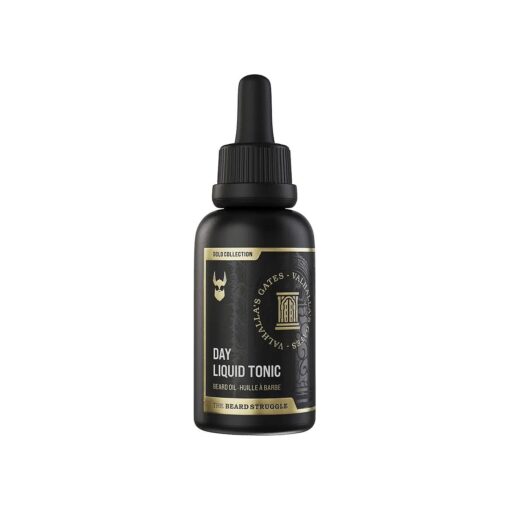 The Beard Struggle - Day Liquid Tonic Beard Oil - Gold Collection, Valhalla 's Gates - Beard Oil for Men - Moisturize, Softens Hair, Reduces Itch - Day Time Beard Growth Oil ( 1 Fl oz )