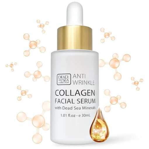 Dead Sea Collection Collagen Serum for Face - Anti-Wrinkle Hydration Facial Serum - Smooth and Moisturized Skin - Enriched with Dead Sea Minerals and Vitamins - 1.01 fl.oz