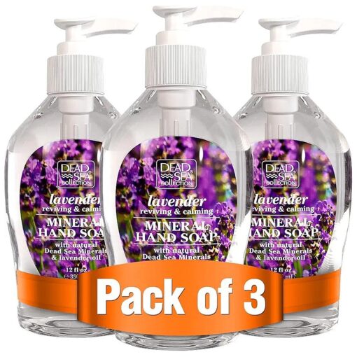 Dead Sea Collection Lavender Hand Soap - Liquid Hand Soap for All Skin Types - Pack of 3 ( 12 Fl, Oz, Each )