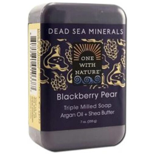 One With Nature Blackberry Pear Dead Sea Mineral Soap, 7 Ounce Bar