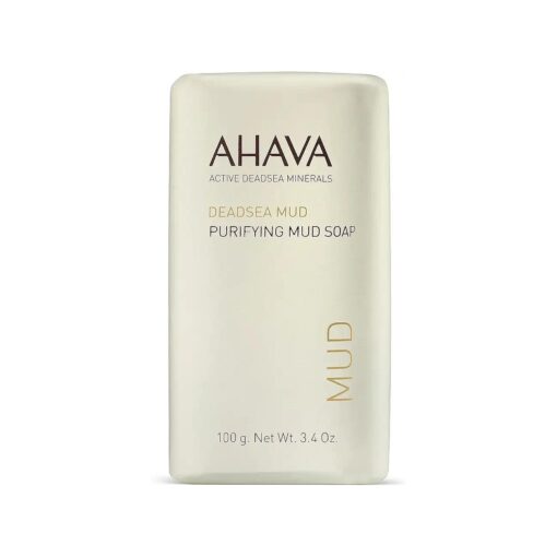 AHAVA Purifying Dead Sea Mud Soap - Face & Body Cleansing Bar to Purify the Skin, Enriched with Exclusive Mineral Blend of Dead Sea Osmoter and Dead Sea Mud, 3.4 Oz, ( Packaging May Vary )