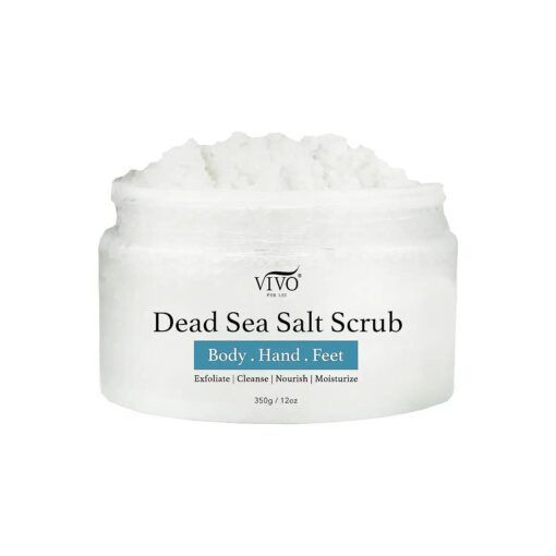 Vivo Per Lei Body Scrub - Exfoliating Body Scrub with Dead Sea Minerals - Dead Sea Salt Scrub for Hands & Legs - Body Exfoliant for a Supple Beach Body - 350 g/ 12.34 oz