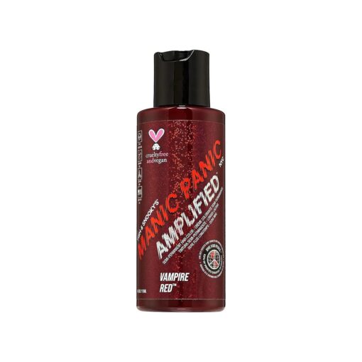 Vampire Red Hair Color - Amplified - Semi Permanent Hair Dye - Deep Blood Red Color Can Give Burgundy Tones To Unbleached Hair - For Dark, Light Hair - Vegan, PPD & Ammonia Free ( 4oz )