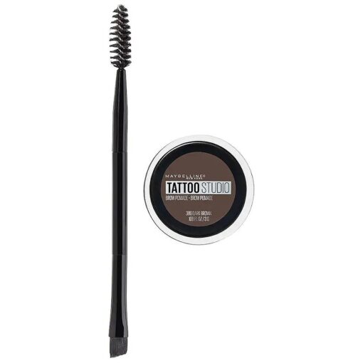 Maybelline TattooStudio Brow Pomade Long Lasting, Buildable, Eyebrow Makeup, Deep Brown, 1 Count