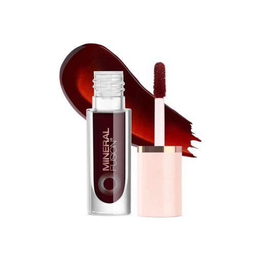 Mineral Fusion 2-in-1 Lip & Cheek Stain Merlot, 0.10 fl oz, Deep Cherry Red hydrating, long-lasting, matte lip and cheek color