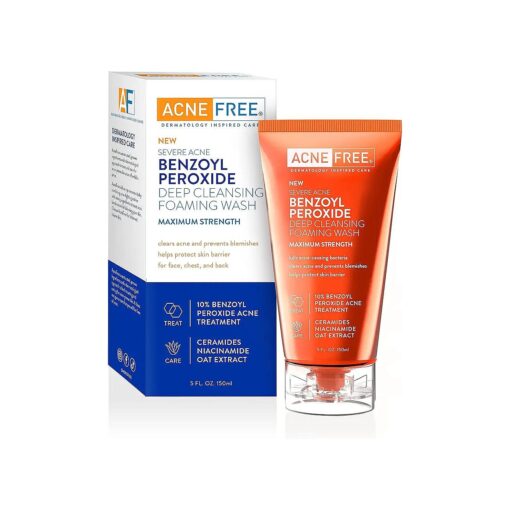 AcneFree Severe Acne 10 % Benzoyl Peroxide Foaming Cleansing Wash, 5 Ounce