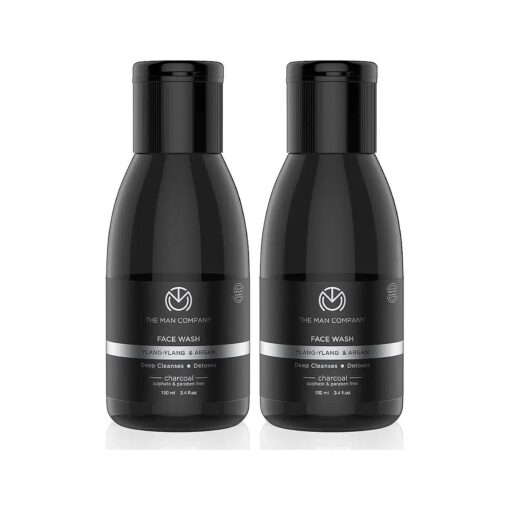 The Man Company Charcoal Face Wash, Ylang Ylang & Argan Oils, Anti Pollution, Deep Cleansing, All Skin Types ( Pack Of 2 )