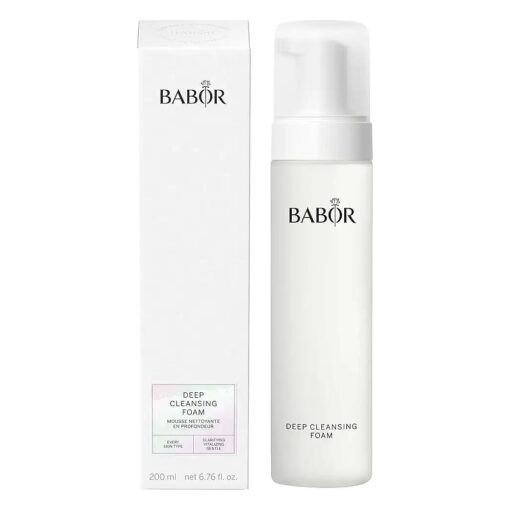 BABOR Deep Cleansing Foam, Gentle Facial Wash Removes Impurities While Balancing Moisture, Hydrating Cleanser Infused with Glycerin, Leaves Skin Soft & Radiant, 6.7 oz